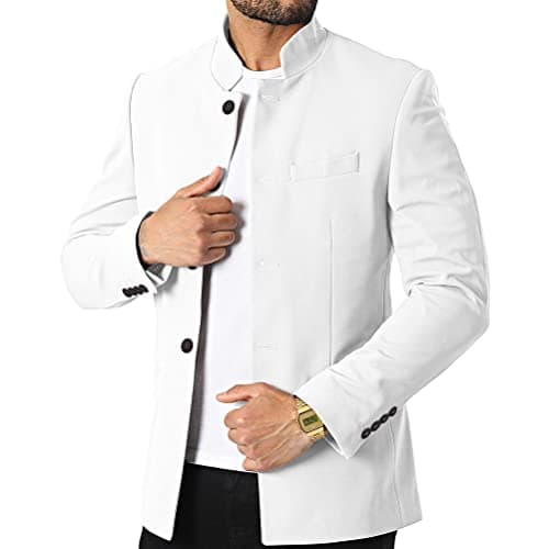 THWEI Mens Casual Suit Blazer Jackets with Stand Collar Sport Coats