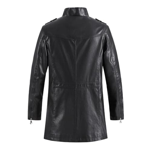 Men's Steampunk Motorcycle Faux Leather Mid-Length Jacket