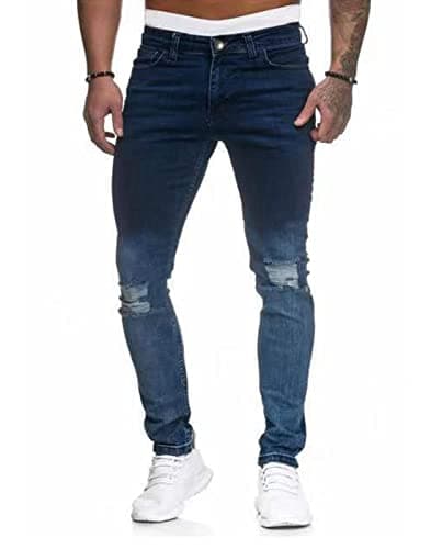 HUNGSON Mens Ripped Skinny Jeans