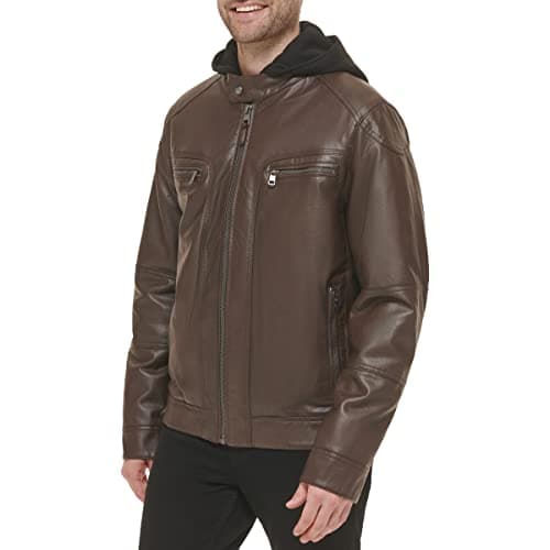Calvin Klein Men's Faux Leather Moto Jacket