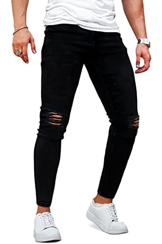 Men's Slim Fit Ripped Stretch Jeans