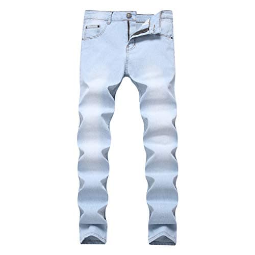 Leward Men's Blue Skinny Jeans Slim Fit Denim Pants