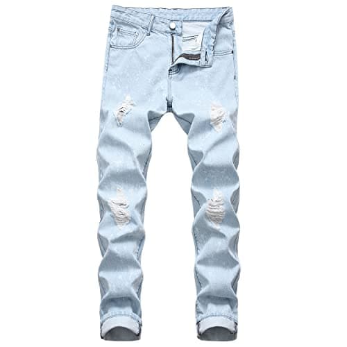 RANMCC Men's Slim Fit Ripped Jeans