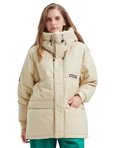 Womens Waterproof Winter Ski Coat BUMDEEP Thick Hooded Windbreaker