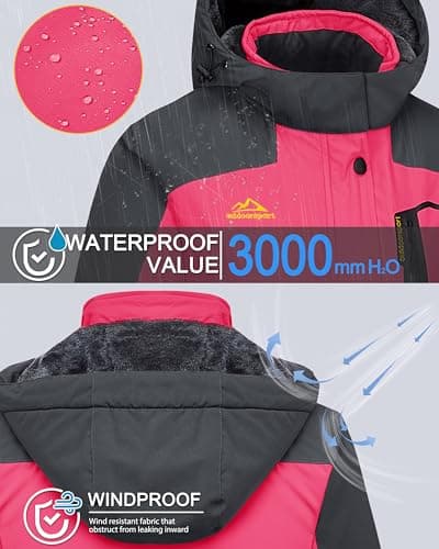 MAGCOMSEN Women's Waterproof Insulated Snow Jacket