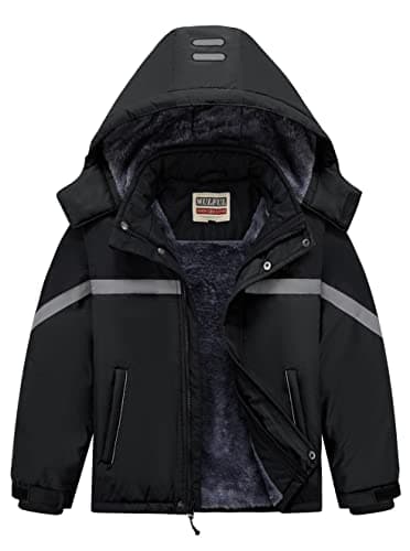 WULFUL Boys' Waterproof Winter Ski Coat with Hood