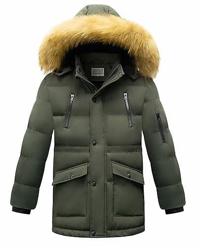 Boys' Winter Coat with Hood and Fleece Lining