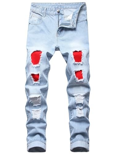RANMCC Men's Slim Fit Ripped Jeans