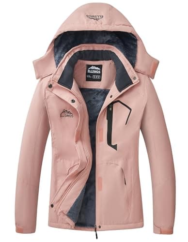 Womens ELLSWOS Winter Ski Jacket Warm Waterproof Windproof Raincoat