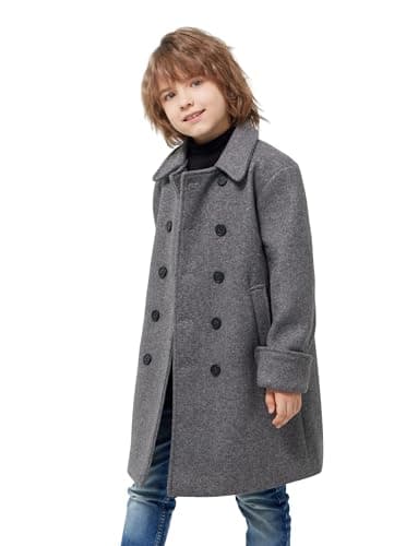 Boys Wool Trench Coat Winter Pea Coat