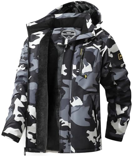 Men's Waterproof Ski Jacket - Warm Snow Coat for Hiking and Snowboarding