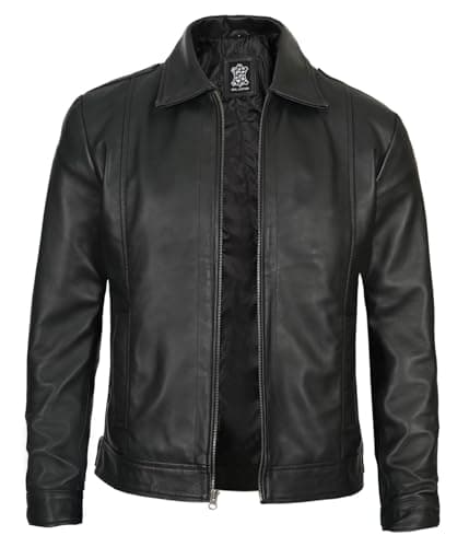 Decrum Mens Real Lambskin Classic Vintage Leather Jacket