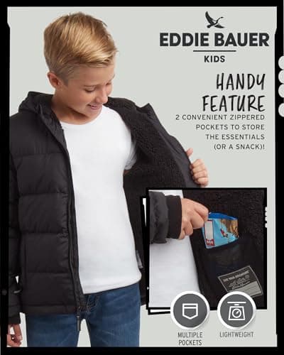 Eddie Bauer Boys' Heavyweight Quilted Down Winter Jacket - XS-XL