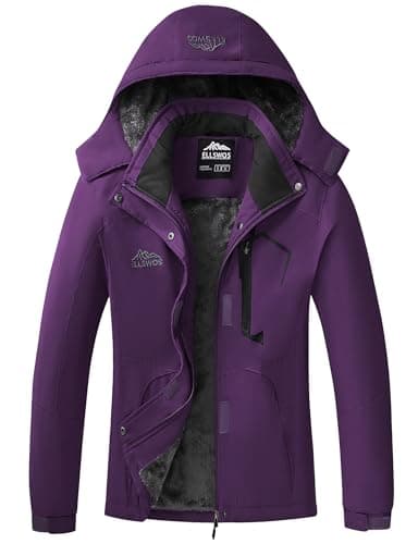 Womens ELLSWOS Winter Ski Jacket Warm Waterproof Windproof Raincoat