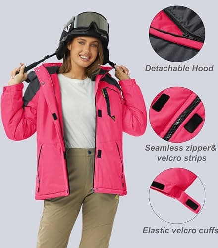 MAGCOMSEN Women's Waterproof Insulated Snow Jacket
