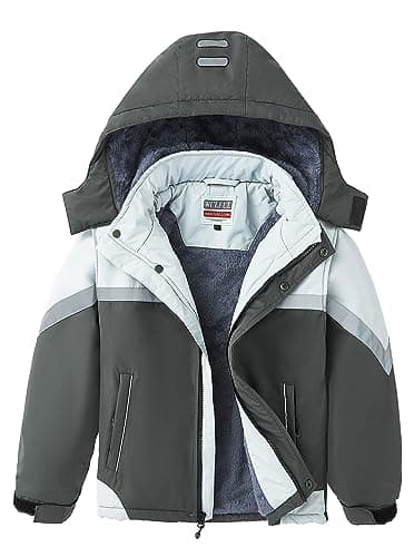 WULFUL Boys' Waterproof Winter Ski Coat with Hood