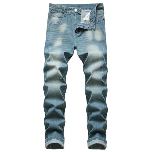 RANMCC Men's Slim Fit Ripped Jeans