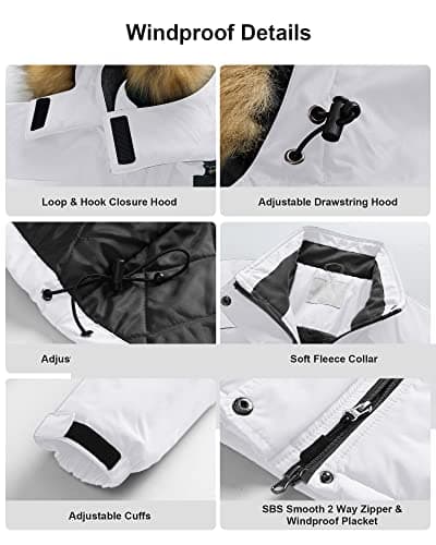 Women's Waterproof Ski Jacket Winter Snow Coats Fur Hooded Raincoat Parka