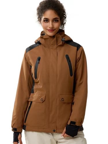 Women's Waterproof Ski Snow Jacket with Fleece Lining