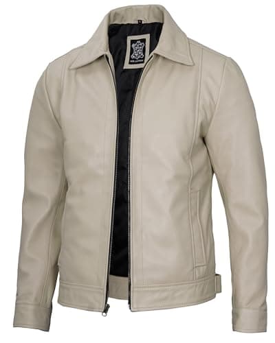 Decrum Mens Real Lambskin Classic Vintage Leather Jacket