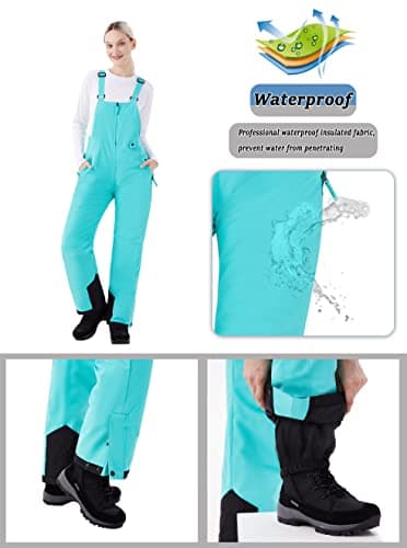 Womens Insulated Waterproof Snow Bibs