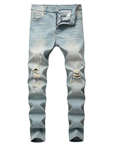 Leward Men's Blue Skinny Jeans Slim Fit Denim Pants
