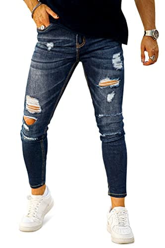 Men's Slim Fit Ripped Stretch Jeans