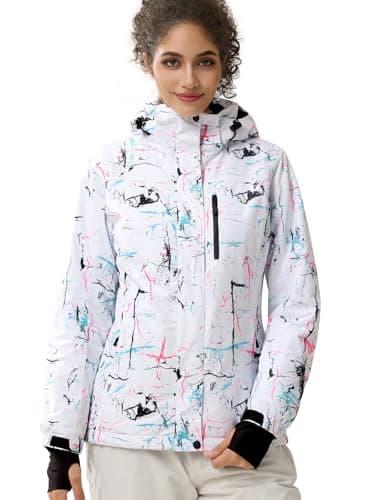 Women's Waterproof Ski Snow Jacket with Fleece Lining