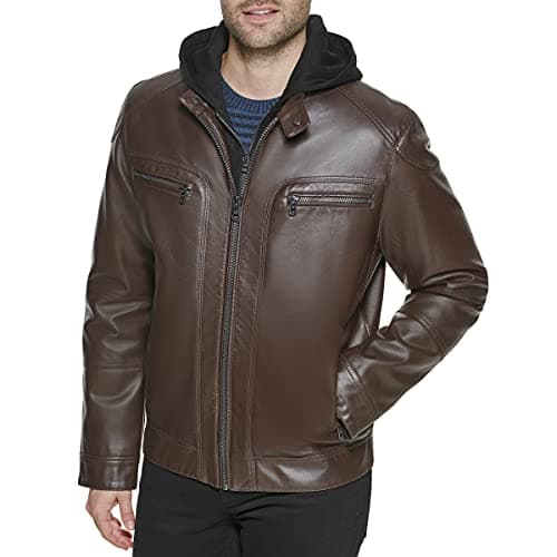 Calvin Klein Men's Faux Leather Moto Jacket