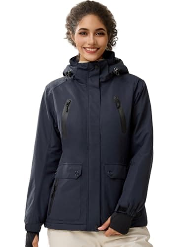 Women's Waterproof Ski Snow Jacket with Fleece Lining