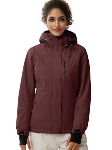 Women's Waterproof Ski Snow Jacket with Fleece Lining