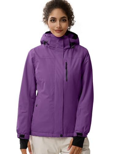 Women's Waterproof Ski Snow Jacket with Fleece Lining