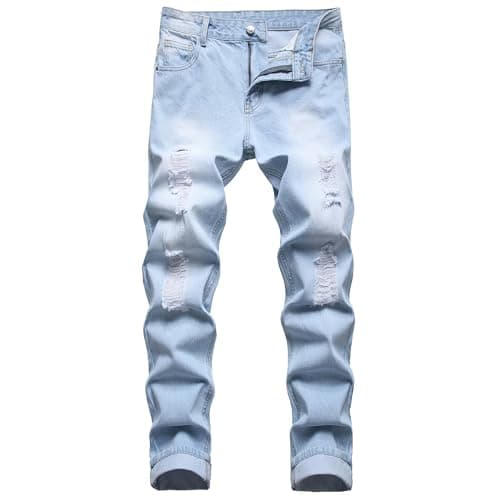 RANMCC Men's Slim Fit Ripped Jeans