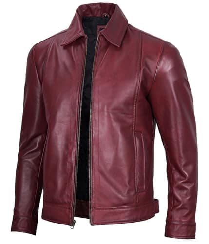 Decrum Mens Real Lambskin Classic Vintage Leather Jacket