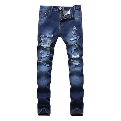RANMCC Men's Slim Fit Ripped Jeans