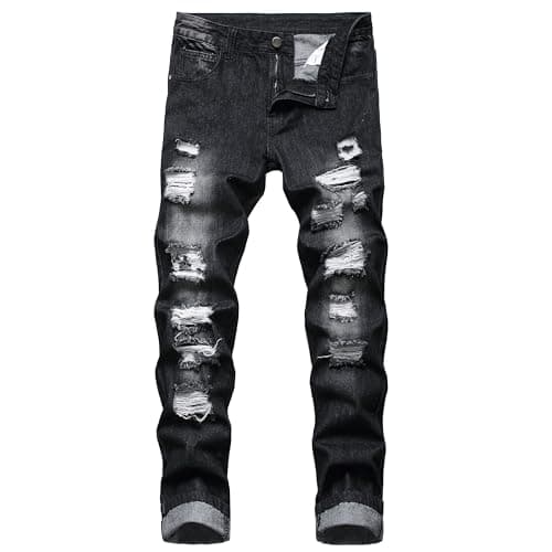 RANMCC Men's Slim Fit Ripped Jeans