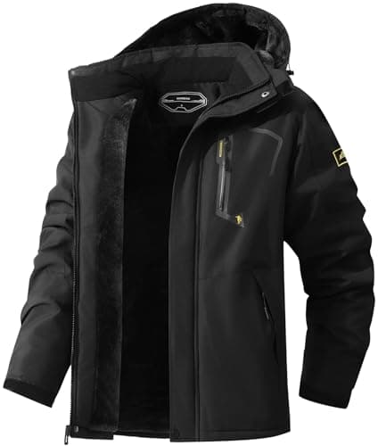 Men's Waterproof Ski Jacket - Warm Snow Coat for Hiking and Snowboarding