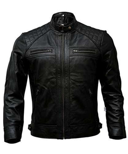 Artistry Leather Mens Genuine Black Biker Jacket | Vintage Brown Distressed