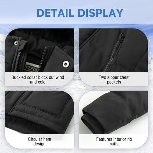 Boys' Winter Coat with Hood and Fleece Lining