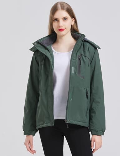 Womens ELLSWOS Winter Ski Jacket Warm Waterproof Windproof Raincoat