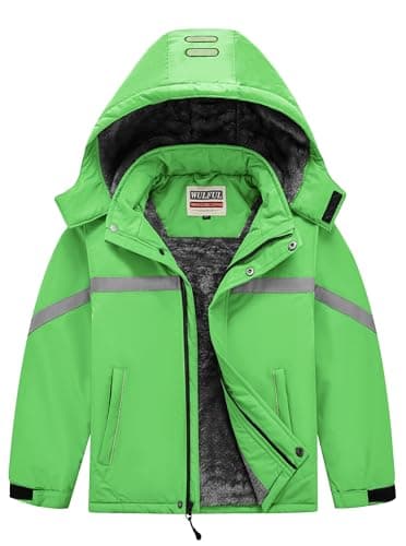 WULFUL Boys' Waterproof Winter Ski Coat with Hood