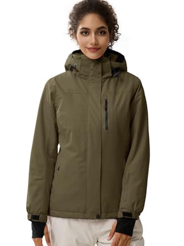 Women's Waterproof Ski Snow Jacket with Fleece Lining