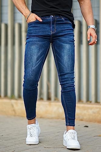 Men's Slim Fit Ripped Stretch Jeans