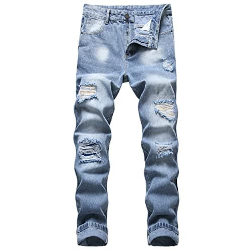 RANMCC Men's Slim Fit Ripped Jeans