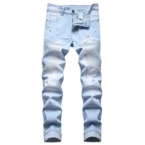 RANMCC Men's Slim Fit Ripped Jeans