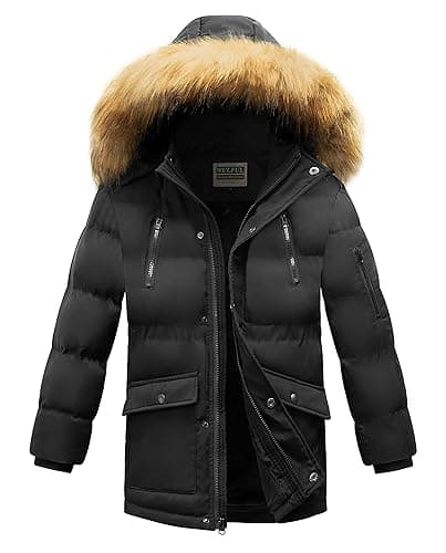 Boys' Winter Coat with Hood and Fleece Lining