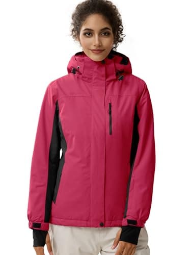 Women's Waterproof Ski Snow Jacket with Fleece Lining