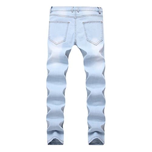 Leward Men's Blue Skinny Jeans Slim Fit Denim Pants