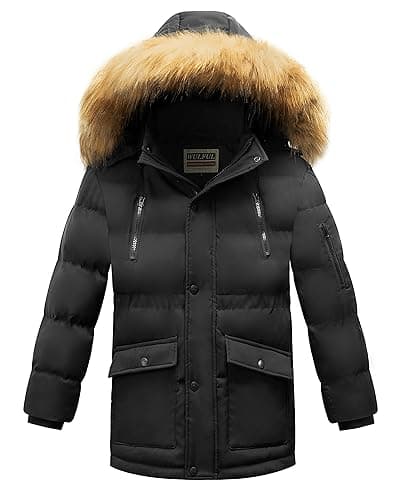 Boys' Winter Coat with Hood and Fleece Lining