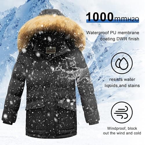 Boys' Winter Coat with Hood and Fleece Lining